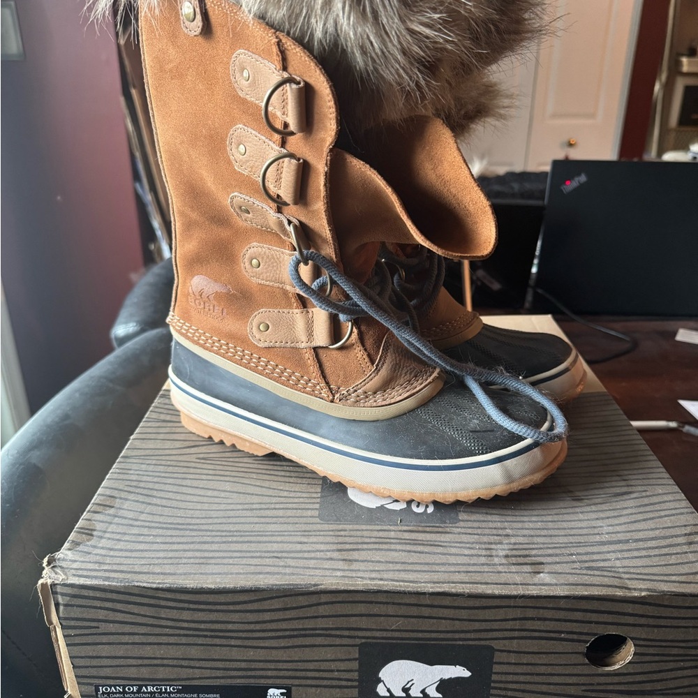 Sorel Brown and Black Joan of Arctic Boots